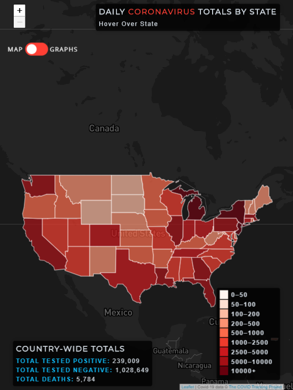 map of us covid cases